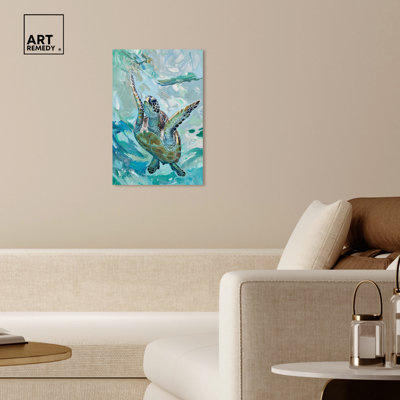 "Art Remedy Serene Turtle", art mural sur toile 1 pièce