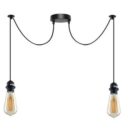 2 - Light Black Bulb Pendant