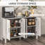 Buffet, buffet de 47 po avec 4 portes de grange et 2 tablettes réglables, armoire à café en grain de bois