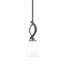 Suspension Monterey Stem Mini offerte en graphite et métal peint à l'aspect bois vieilli avec un verre ambré à bulles de 13,3 cm (5,25 po).-1563156810