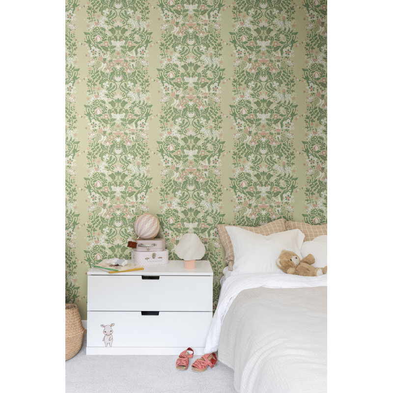 Galerie Resan Scandenavian Cirkus Foliage Wallpaper, Light Green