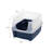 Open-Top Plastic Cat Litter Box with Shield