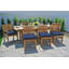 Huntington 9pc Teak Dining Set With Expansion Table Sunbrella Cushions-1857426691