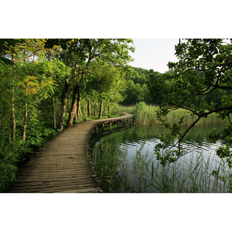 Libarid, paysage vert et lac par Pipia, H 8 po x l 12 po