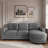 Modern L-shaped Sectional Sofa With Curved Chaise Lounge, Usb Ports And Side Storage Pockets-1920560788