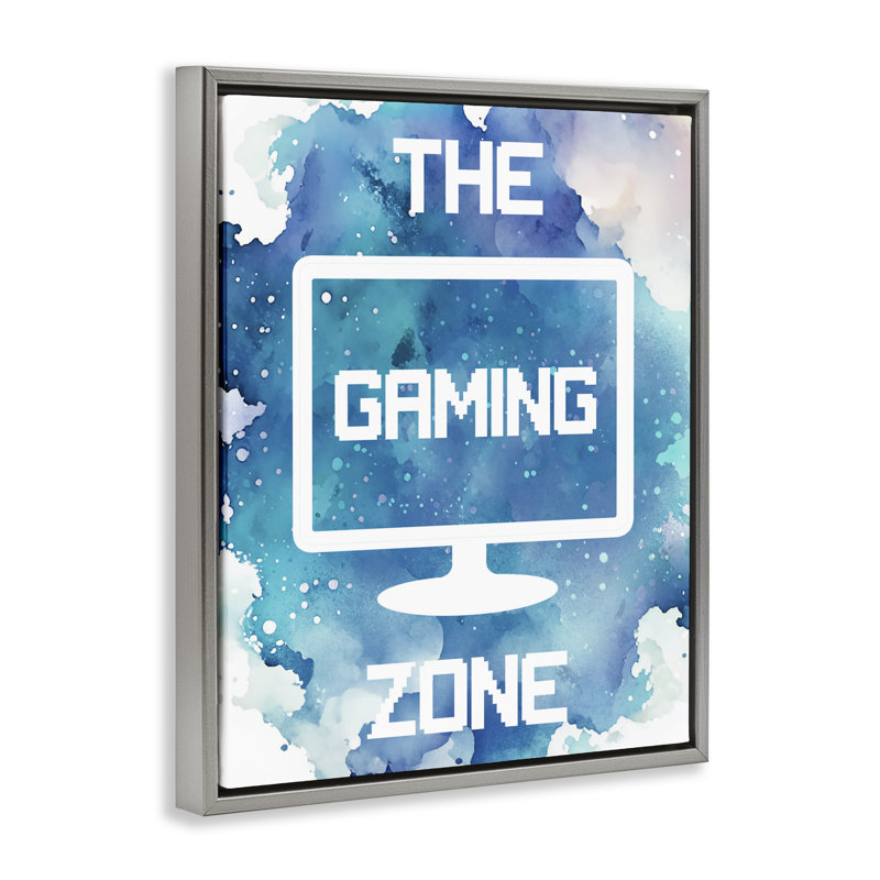 Cadre flottant pour moniteur Gaming Zone, design par Marcus Prime, Cadre flottant gris lustré, H 31 po x l 25 po