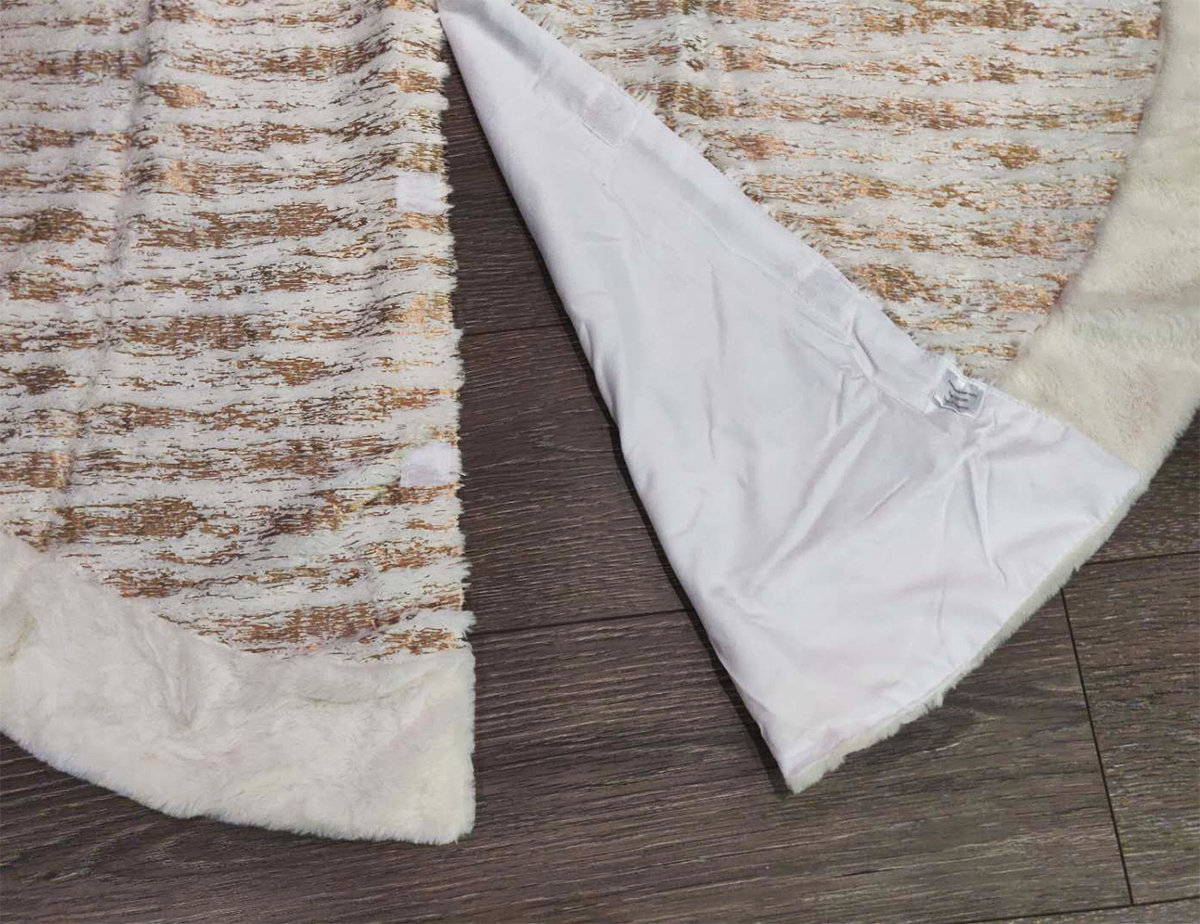 Faux Fur Tree Skirt, Gold, 72" H x 72" W
