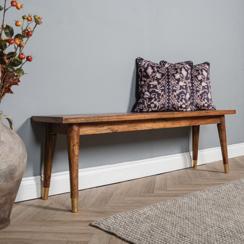 Aryas Solid Wood Storage Bench, 45 H x 140 W x 36 D cm