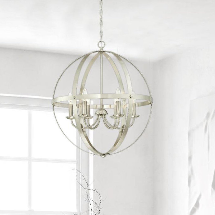 Dassel 6 - Light Lantern Globe Chandelier, Brushed Nickel