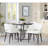 Dinette Table In Black Metal Base And Black Wood With Black Marble Effect Ceramic Table Top-1929318590