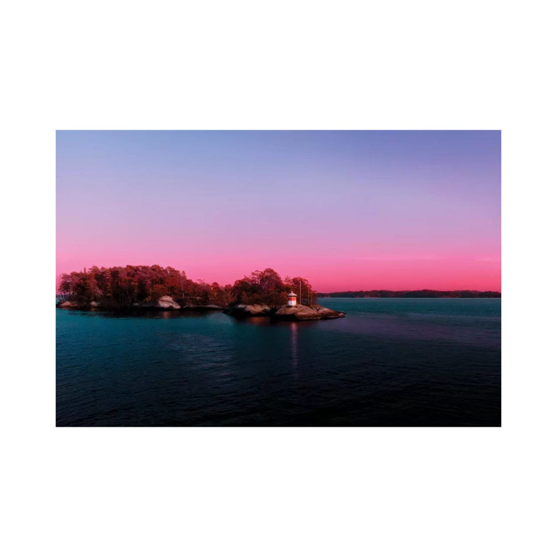 Sunset Over The Island by Beli - Wrapped Canvas Print, 30.48 cm H x 45.72 cm W