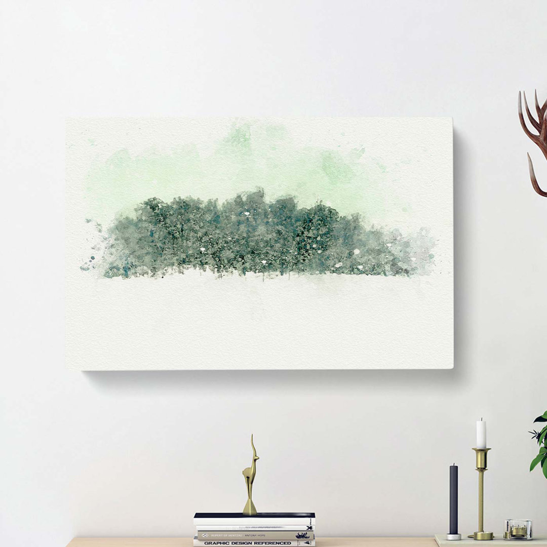 Forest at Wintertime in Abstract - Wrapped Canvas