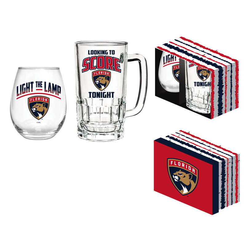 Ensemble-cadeau NHL Team Pint Glass and Wine, Panthers de la Floride