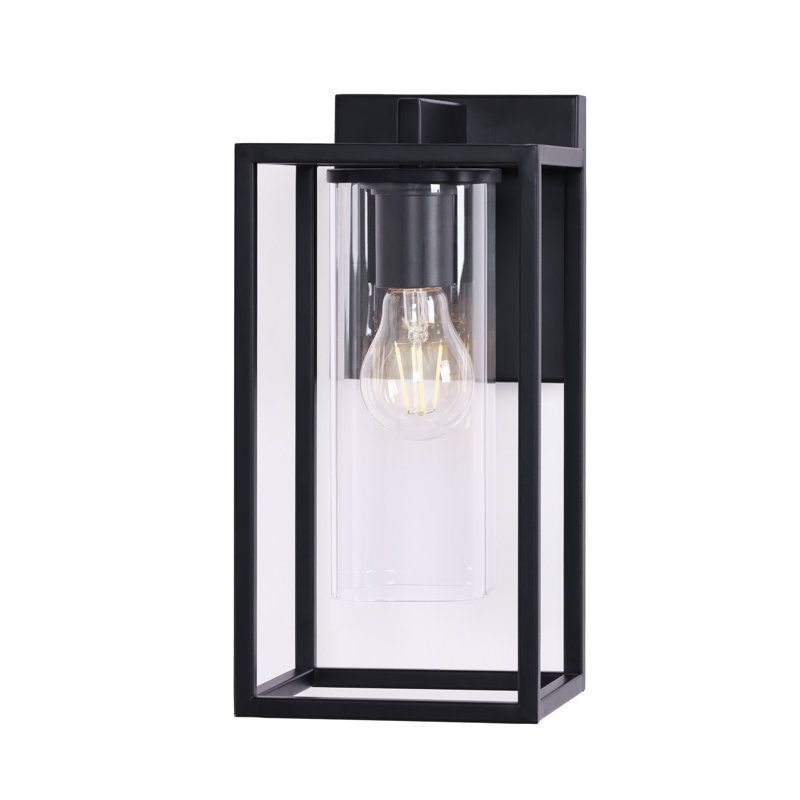 Lanterne murale d'extérieur 1 lumière Tiernan, H 12,15 po x l 5,75 po x P 8,05 po, Noir mat