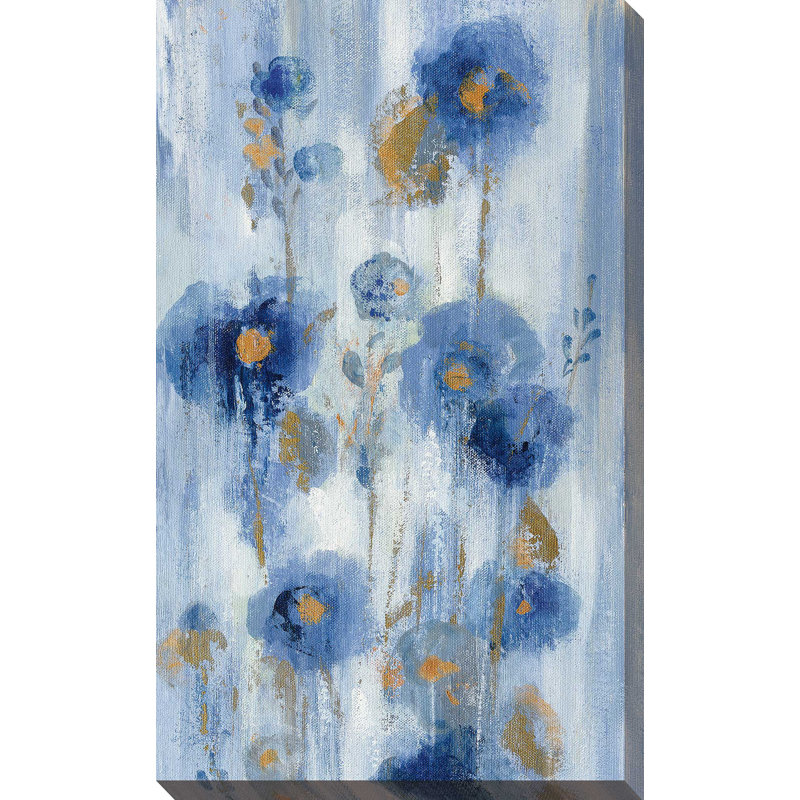 «Seaside Flowers I VERT», reproduction de peinture à l'acrylique sur toile, H 43,5 po x l 27,5 po x P 2 po