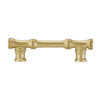 Bamboo 4 inch center to center pull  in finish Soft Gold