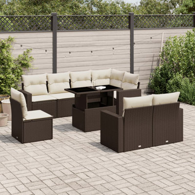 Grand canapé modulaire en rotin PE Vidaxl