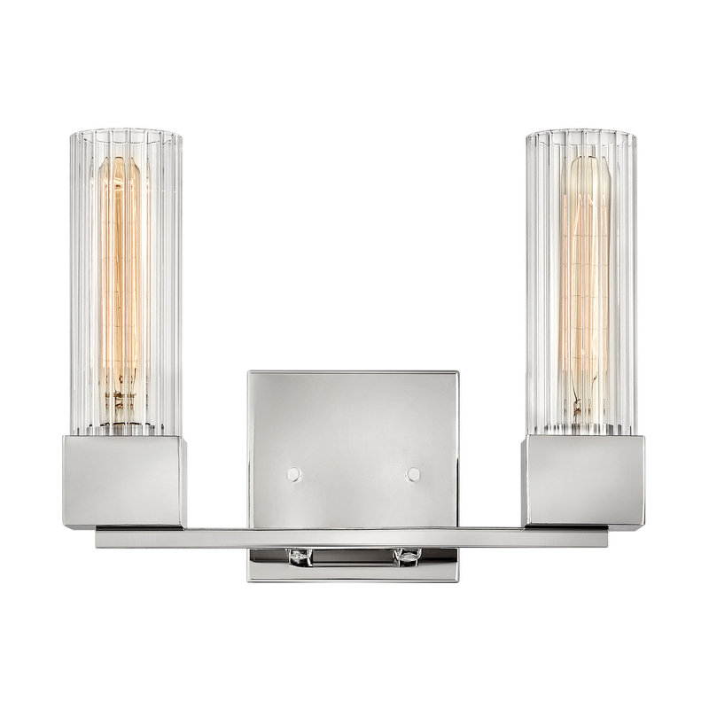 Xander 2-Light Dimmable Vanity Light, Polished Nickel