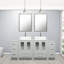 Ensemble de meuble-lavabo double 72 po avec lavabo en céramique Aidie-1624114048-1624114049