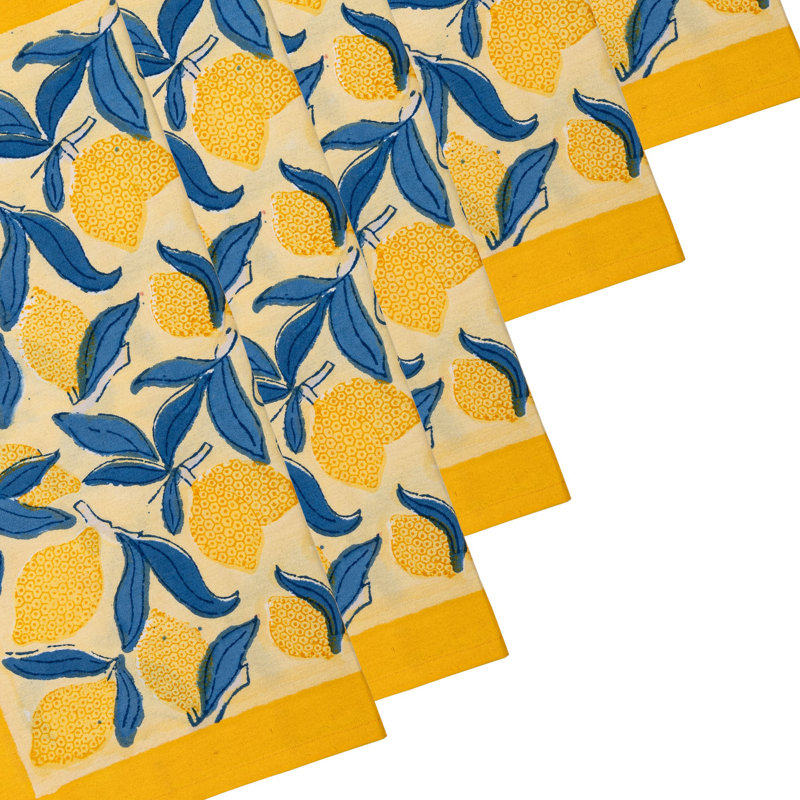 Lemon Tree Cotton Square Beaded Napkins