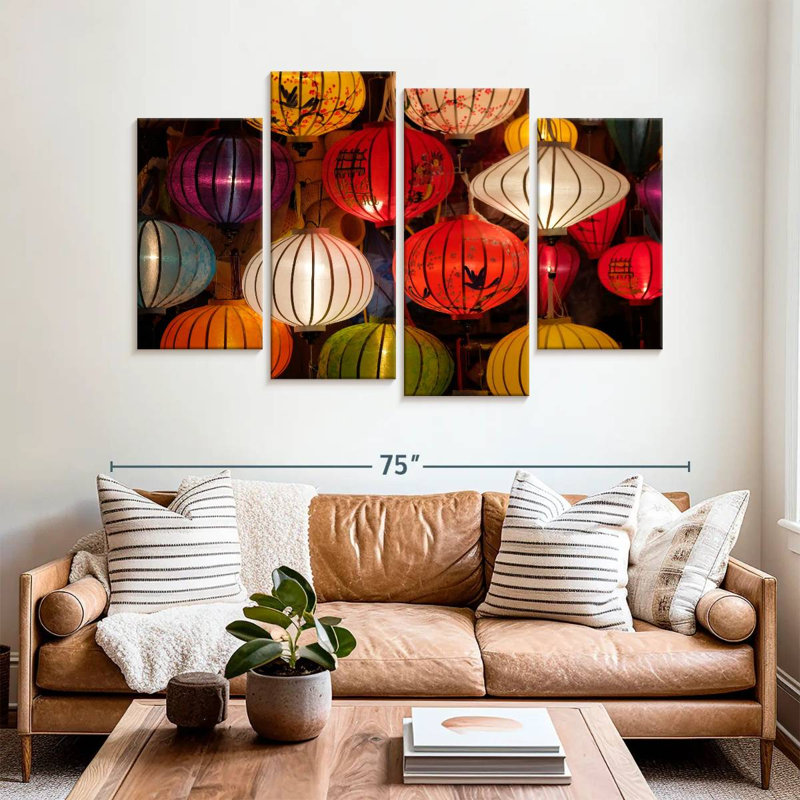 Kerner Colorful Silk Lanterns, 42" H x 68" W
