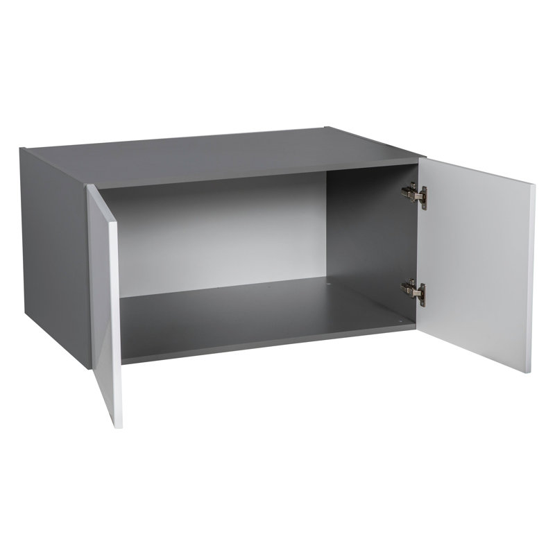 Armoire murale ouverte à panneau de particules standard prête à assembler, Blanc lustré, H 15 po x l 30 po
