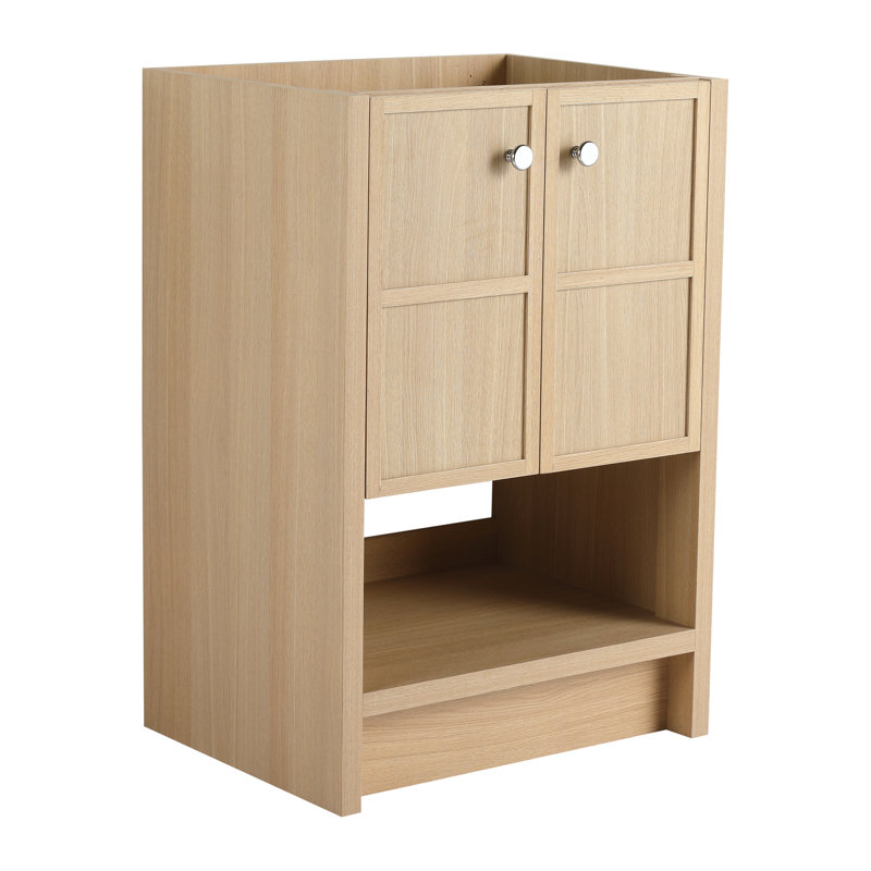 Oak Plywood 24" Freestanding Bathroom Vanity - Practical Option With 2 Doors Tidy Solution, 24"
