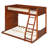 Twin Over Full Bunk Bed With Storage Bookcase, Rattan Guardrail And Light-1023726250