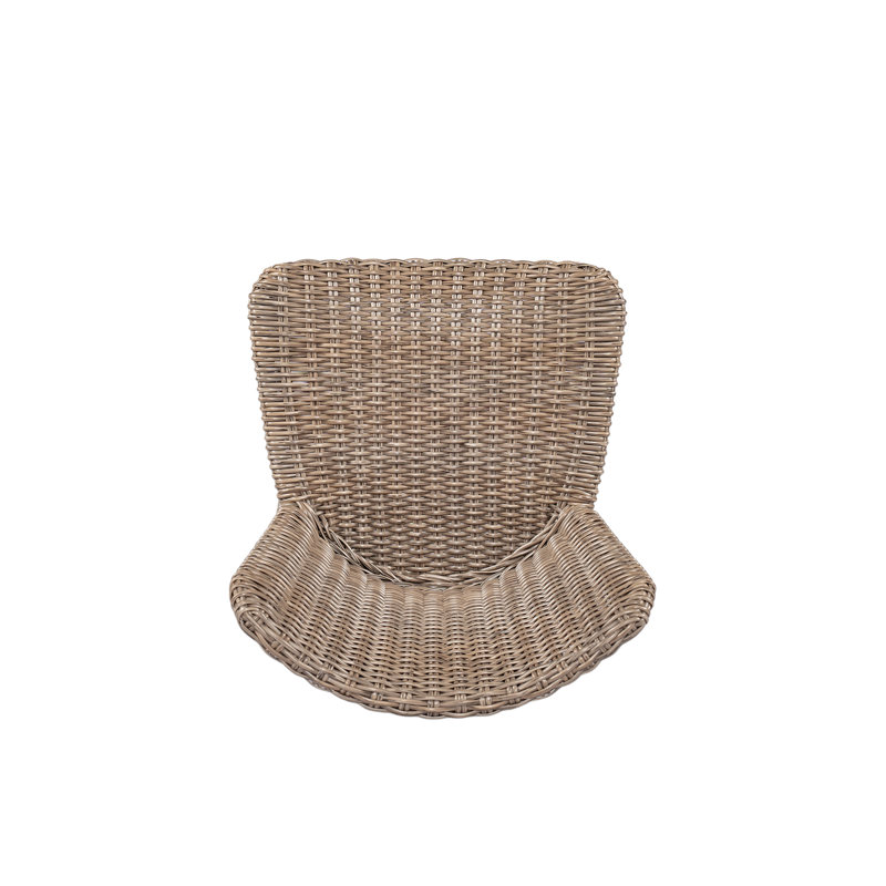 Lymington Outdoor Bar Stool, Teak Finished Wood With Light Brown Wicker, Set Of 2, Light Brown