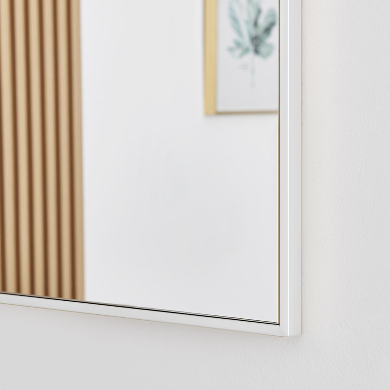 Miroir mural Alcantera, 39,4 po x 26 po, Blanc lustré