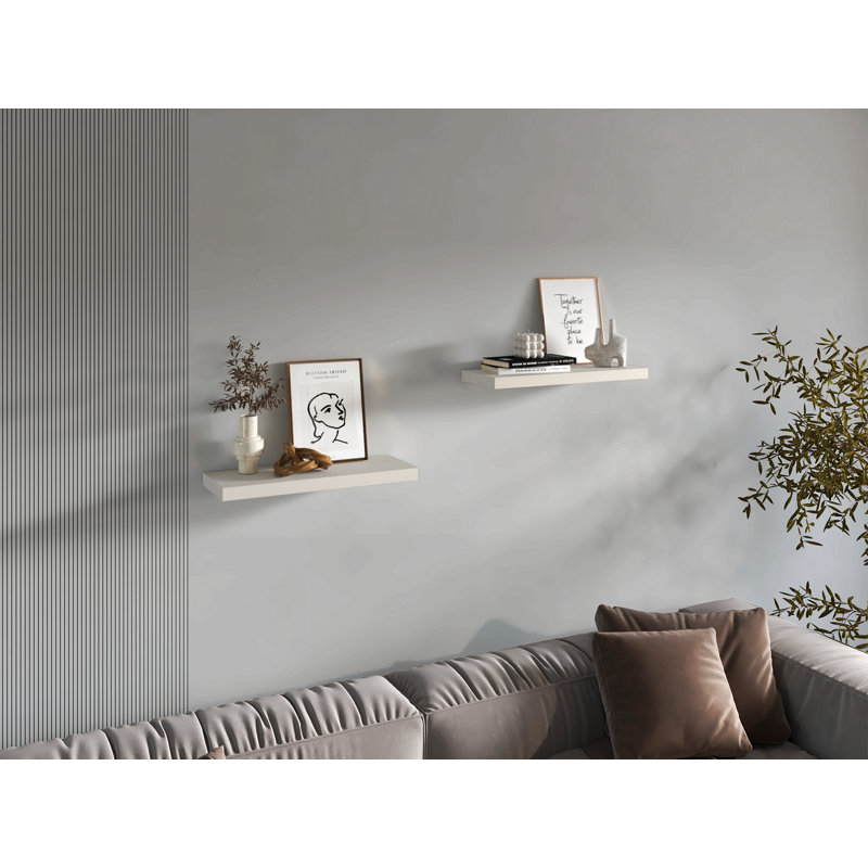 2 tablettes flottantes, H 1,50 po