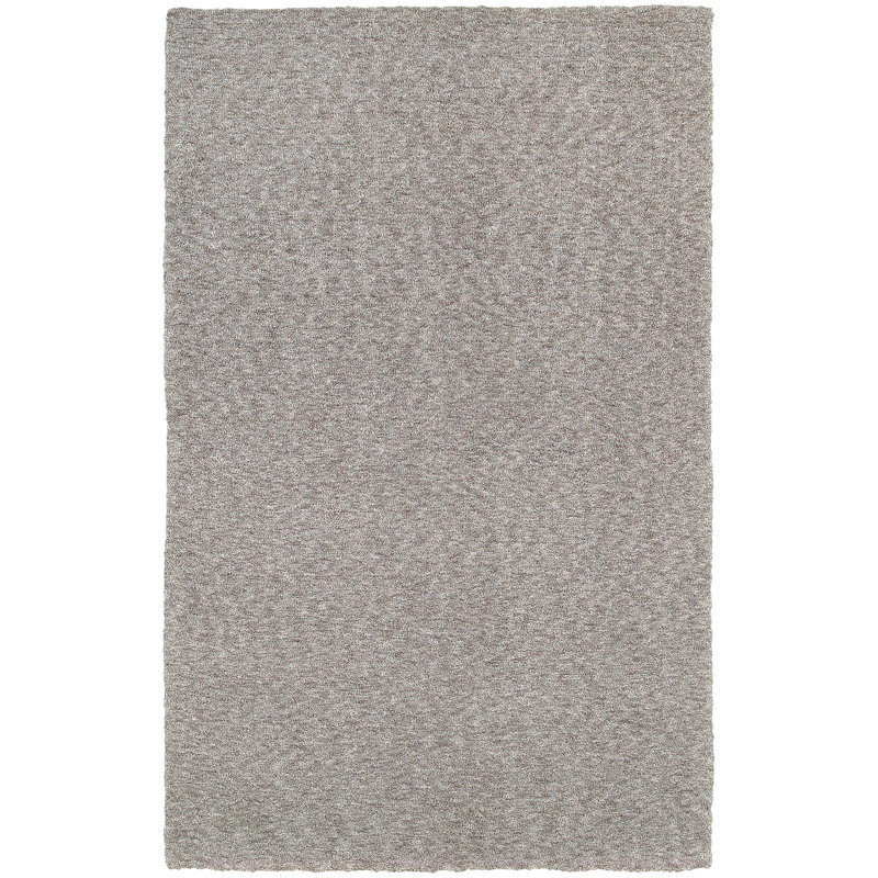 Heather Gray Plush Shag Area Rug, Rectangle 5' x 7'