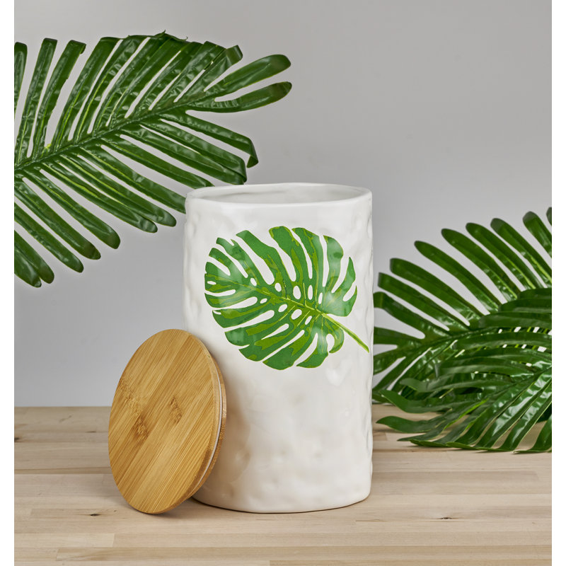 Monstera Leaf Large Storage Jar