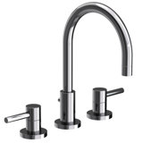 East Linear Widespread Bathroom Faucet with Drain Assembly