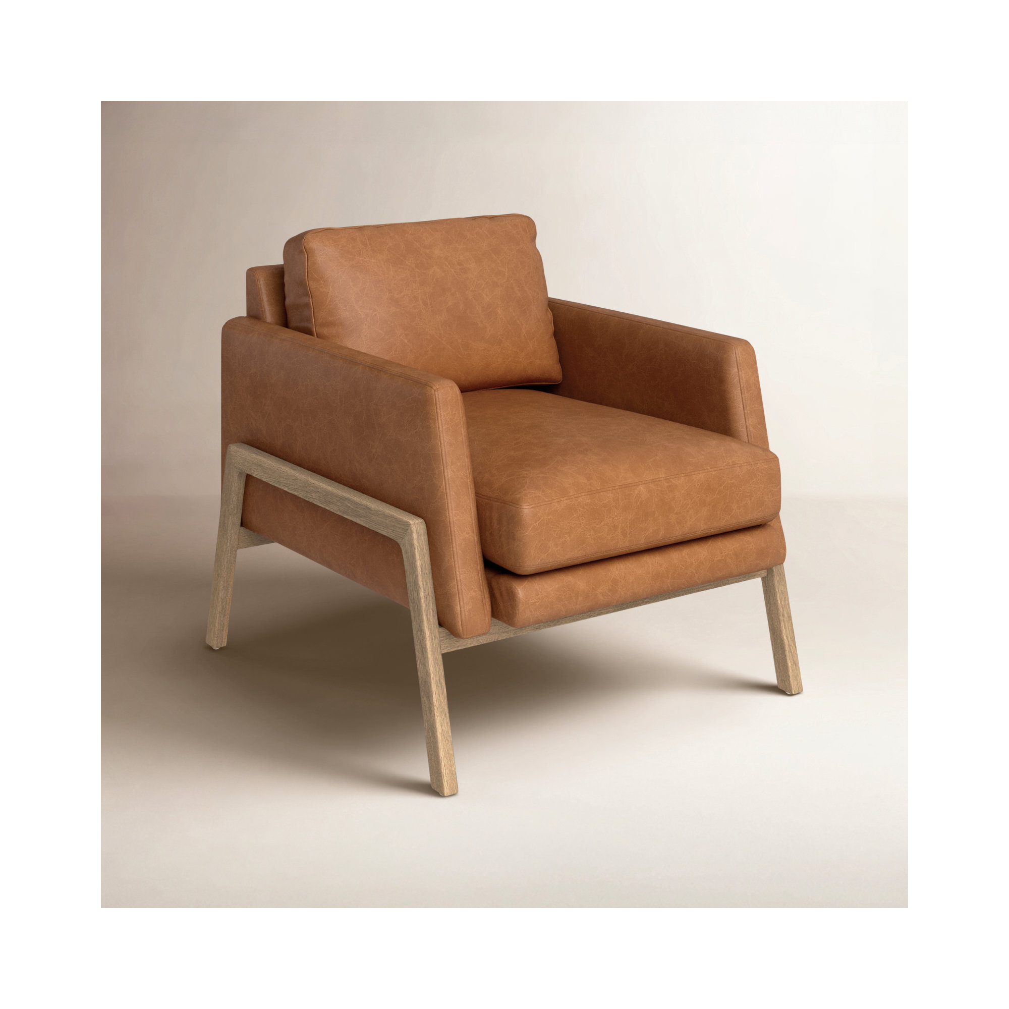 Bodie Genuine Leather Club Chair, Sonoma Butterscotch Top Grain Leather