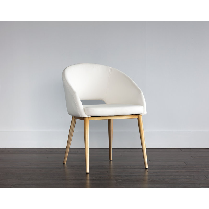 Urban Unity Barrel Chair, Onyx Faux Leather, Antique Brass