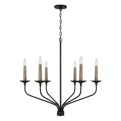 Wilder 6 - Light Steel Dimmable Chandelier