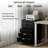 5 Drawer Wooden File Cabinet Black Finish Cutout Handle Design
