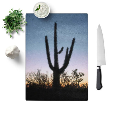 Tempered Glass Saguaro Cactus in Tucson Arizona Chopping Board