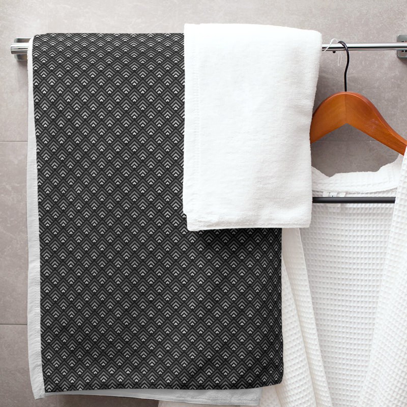 Serviette de bain géométrique katelyn elizabeth, Noir