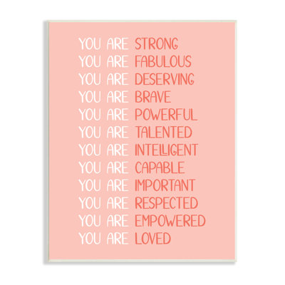 "You Are Positivité", art textuel sur toile