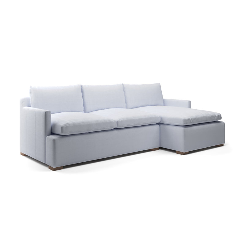 Ghost Sectional Chaise, White Polyester Blend
