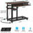 C Shaped End Table with Wheels and Charging Station, Adjustable Height Side Table for Sofa Bed Small Space