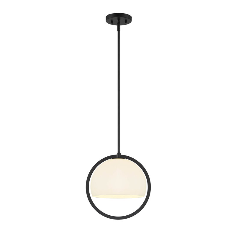 Bailen 1-Light Dimmable Adjustable Pendant, 12.5" H x 12" W x 12" D, Matte Black