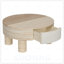 Table basse ronde avec plateau rabattable et rangement caché, parfaite pour une vie moderne et peu encombrante