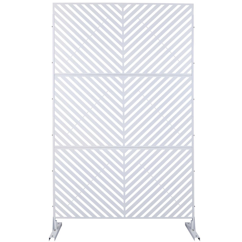 Écran d'intimité autoportant en métal l 48 po x H 76 po - Panneau de séparation intérieur / extérieur pour patio, balcon, terrasse et jardin