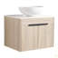Meuble-lavabo flottant de 36 po au design moderne avec lavabo d'art en céramique, plaque de pierre plate et petites tablettes de rangement, porte à fermeture douce, ensemble KD-126528810