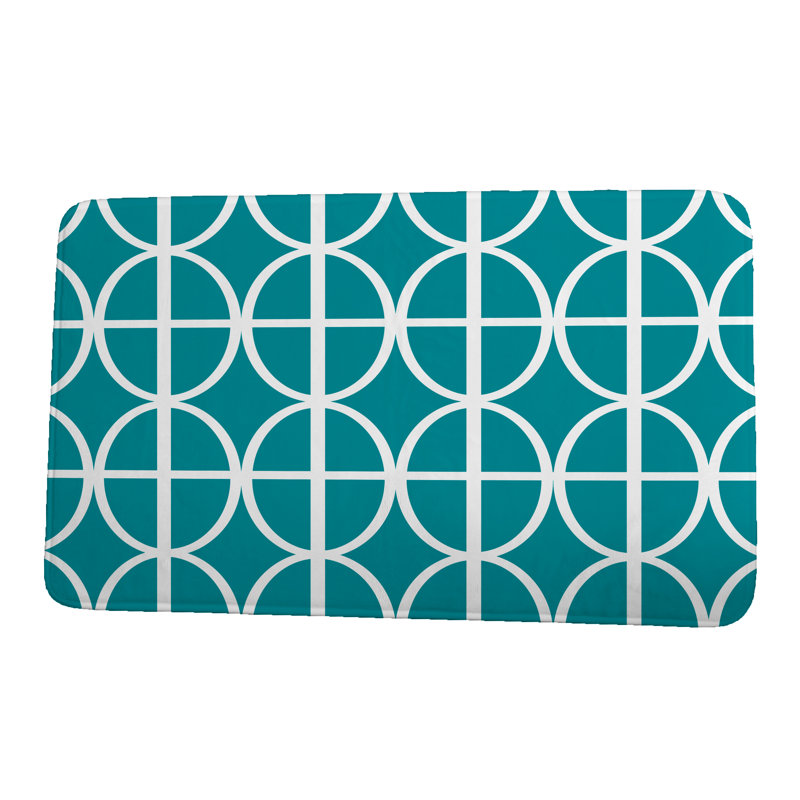 Tapis de bain Leibowitz, l 24 po x L 17 po, Bleu sarcelle