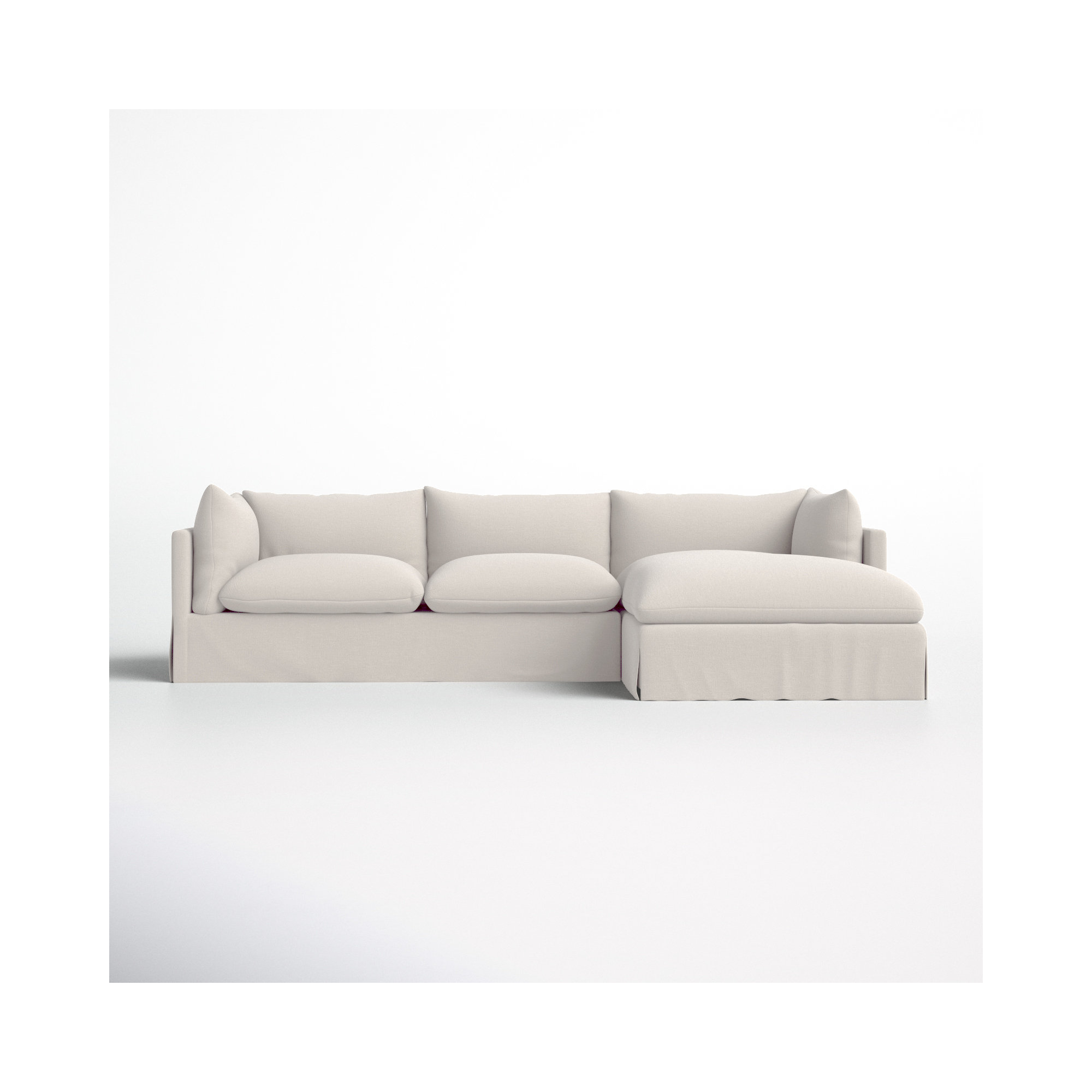 Reggio Slipcover Chaise Sectional, 31.5" H x 115" W x 67" D, Valley Nimbus Polyester Blend, Right Hand Facing