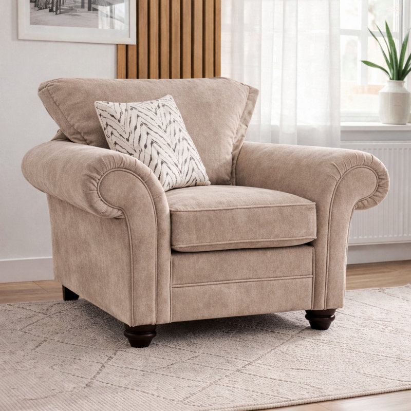 Dalton Textured Weave Armchair, Mink